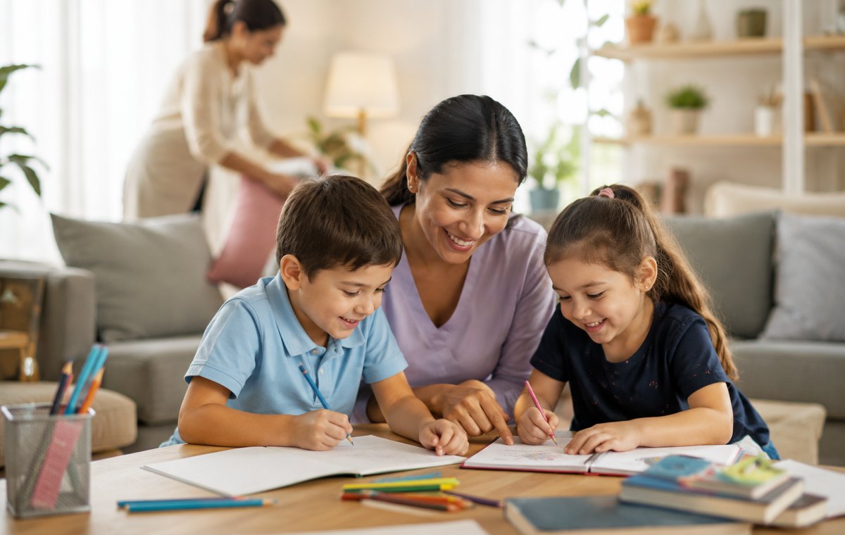 Apoyo mixto: niños y hogar